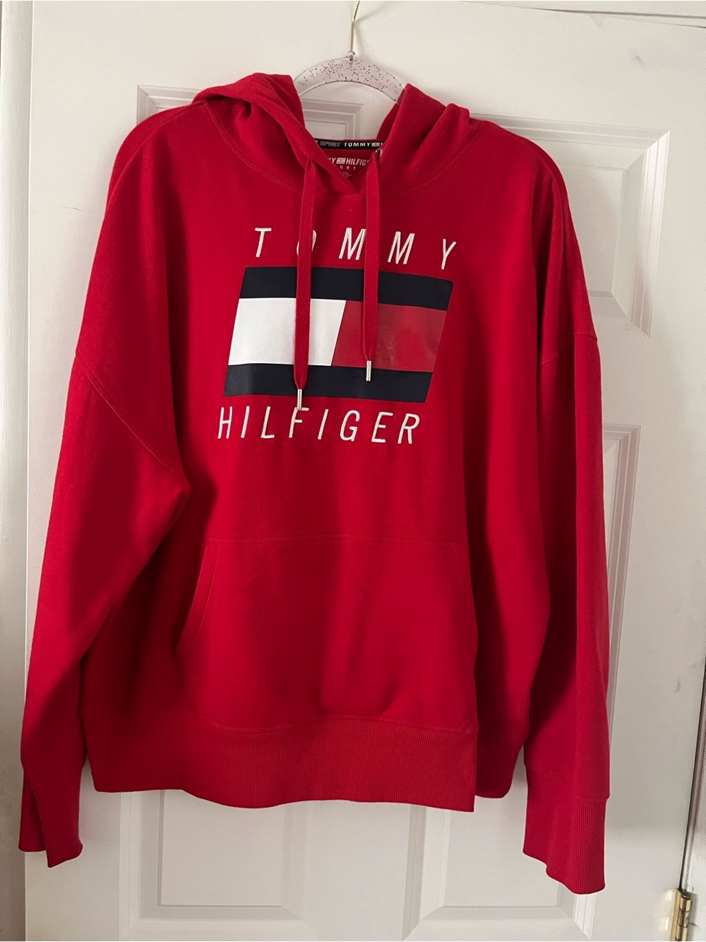 Tommy Hilfiger Red Logo Pullover Hoodie